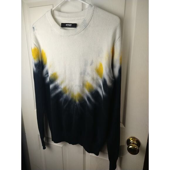 XRay Jeans Men's Sweater Arrow Tie Dye Crew Neck Long Sleeve Casual - Picture 2 of 7